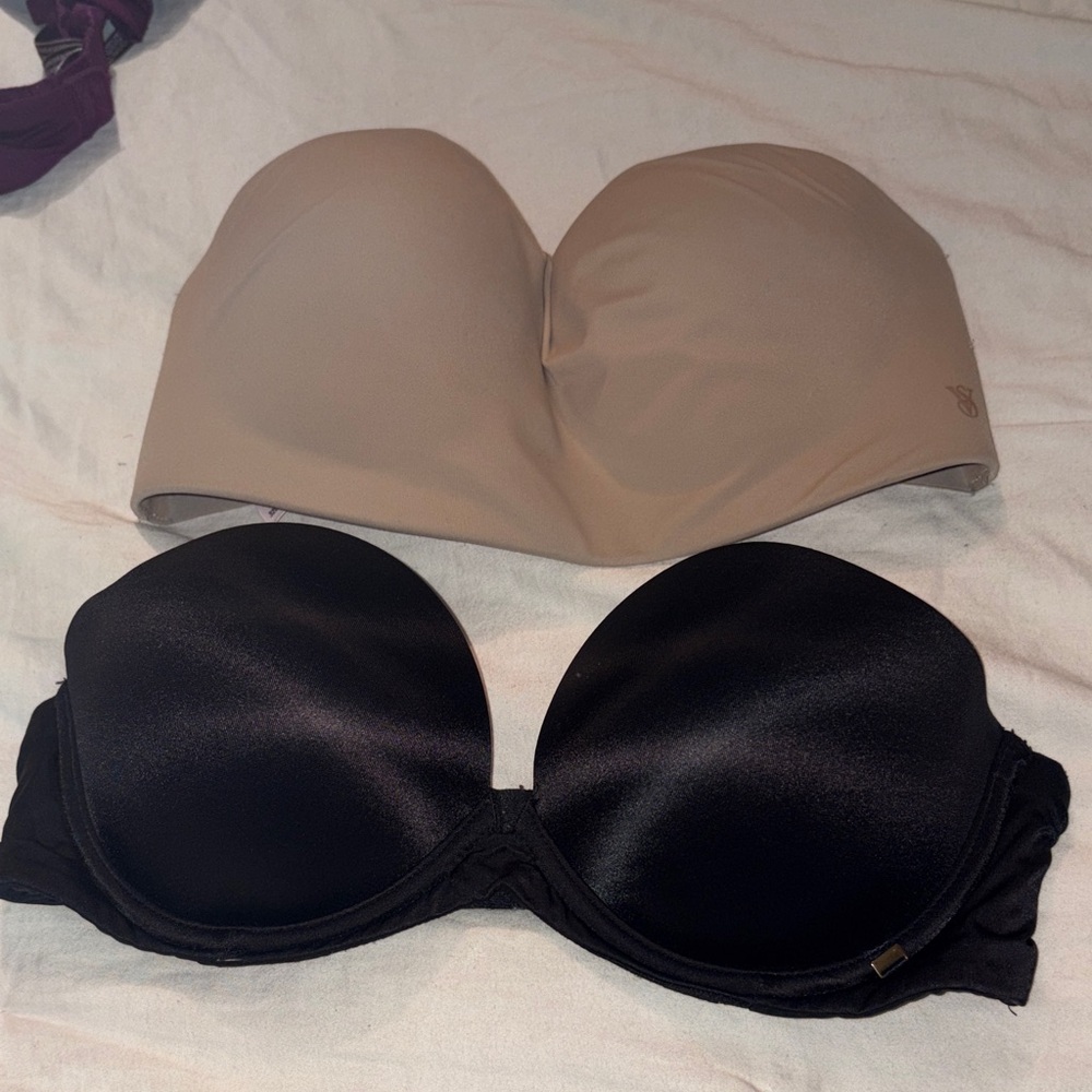 Victoria’s Secret Strapless Black and Tan Bundle 32c